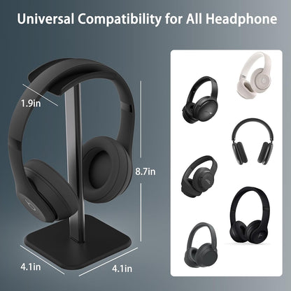Headphone Stand for Desk - Headset Stand Headphone Holder (Black)