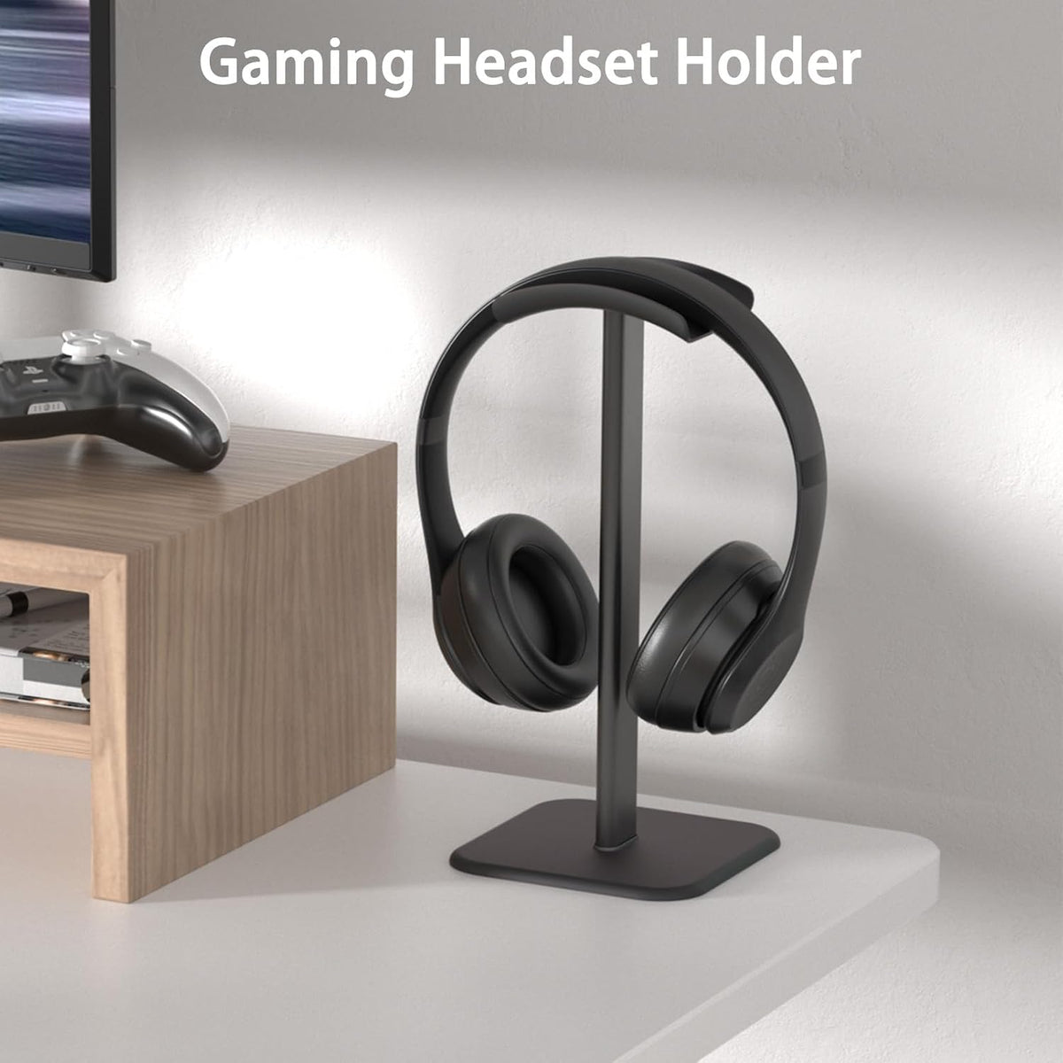 Headphone Stand for Desk - Headset Stand Headphone Holder (Black)
