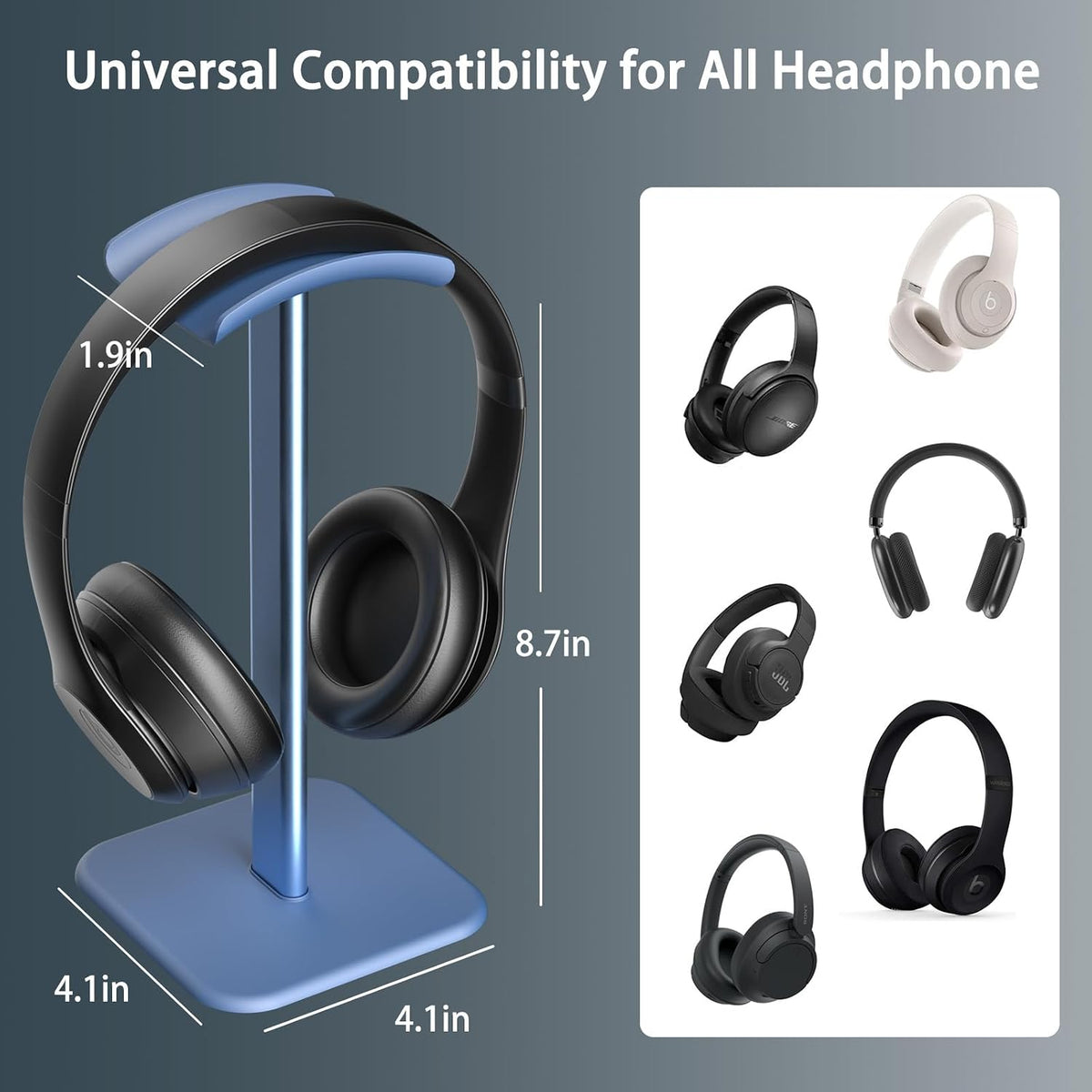 Headphone Stand for Desk - Headset Stand Headphone Holder (Black)
