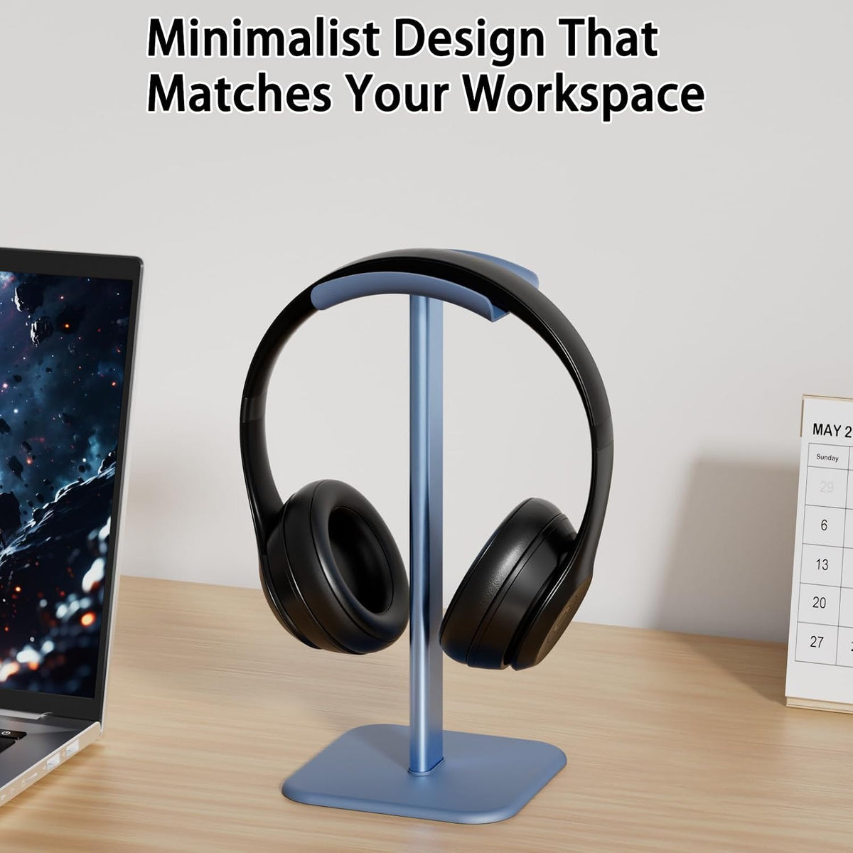 Headphone Stand for Desk - Headset Stand Headphone Holder (Black)