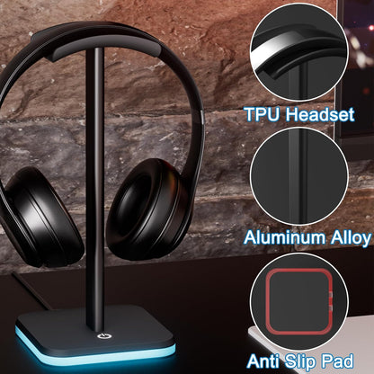 Headphone Stand for Desk - Headset Stand Headphone Holder (Black)