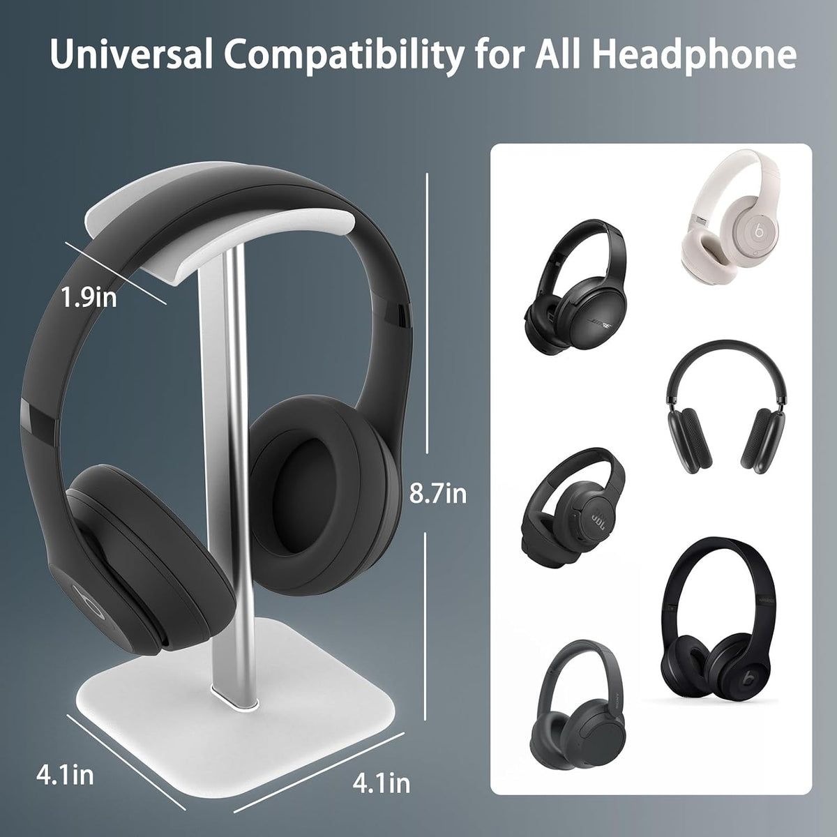 Headphone Stand for Desk - Headset Stand Headphone Holder (Black)