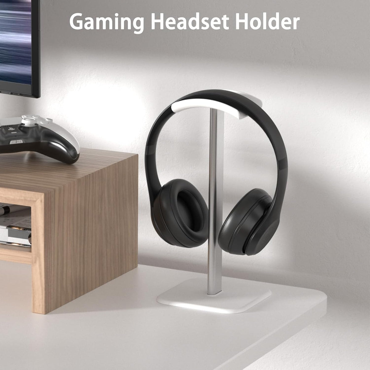 Headphone Stand for Desk - Headset Stand Headphone Holder (Black)