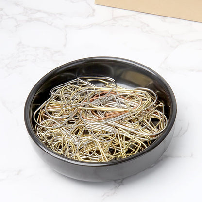 Gold Paper Clip Holder Dispenser & 30 Paper Clips