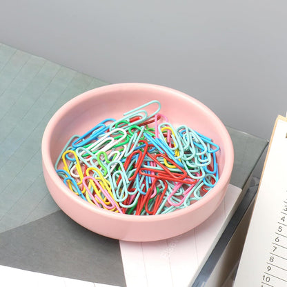 Gold Paper Clip Holder Dispenser & 30 Paper Clips