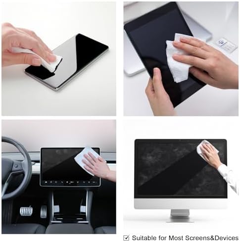 Screen Wipes for Electronics, 120 Count 6"x6" Pre-Moistened Screen Cleaner for Screens, Computer,Laptop,Tablet,Phone,Monitor,Car Screen Cleaner, Lens Wipes Individually Wrapped