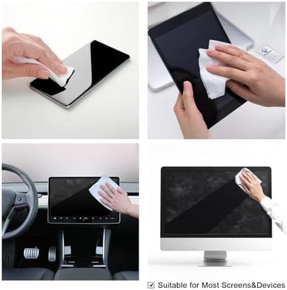Screen Wipes for Electronics, 120 Count 6"x6" Pre-Moistened Screen Cleaner for Screens, Computer,Laptop,Tablet,Phone,Monitor,Car Screen Cleaner, Lens Wipes Individually Wrapped