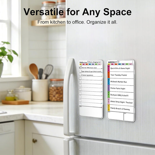 Magnetic Monitor Memo Board, Dry Erase Whiteboard Weekly Planner and Daily to Do List Note Board Set for Monitor Side/Fridge/Home/School/Office with Markers