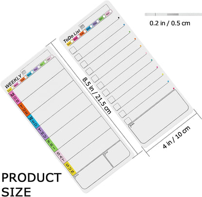 Magnetic Monitor Memo Board, Dry Erase Whiteboard Weekly Planner and Daily to Do List Note Board Set for Monitor Side/Fridge/Home/School/Office with Markers