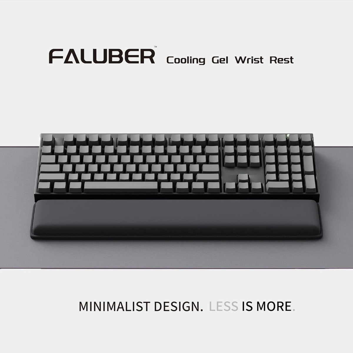 Cooling Gel Wrist Rest, 17.3-inch Length for Full-Sized Keyboard, Memory Foam Palm Rest with Non-Slip Footpad, Ergonomic Design, Stain Resistant, PC Accessory Gaming Gear (Large-Full Size)