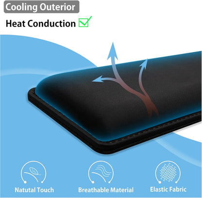 Cooling Gel Wrist Rest, 17.3-inch Length for Full-Sized Keyboard, Memory Foam Palm Rest with Non-Slip Footpad, Ergonomic Design, Stain Resistant, PC Accessory Gaming Gear (Large-Full Size)