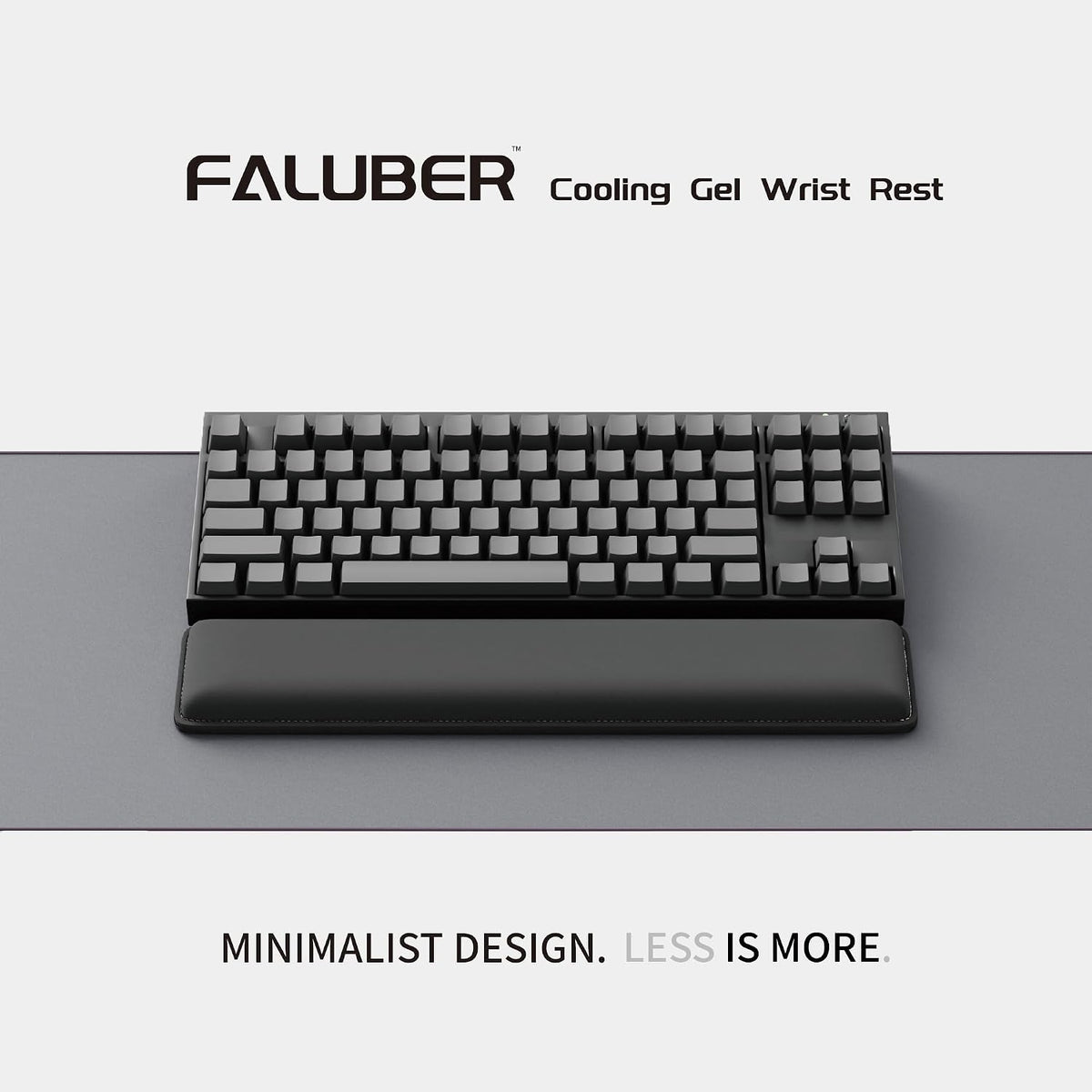 Cooling Gel Wrist Rest, 17.3-inch Length for Full-Sized Keyboard, Memory Foam Palm Rest with Non-Slip Footpad, Ergonomic Design, Stain Resistant, PC Accessory Gaming Gear (Large-Full Size)