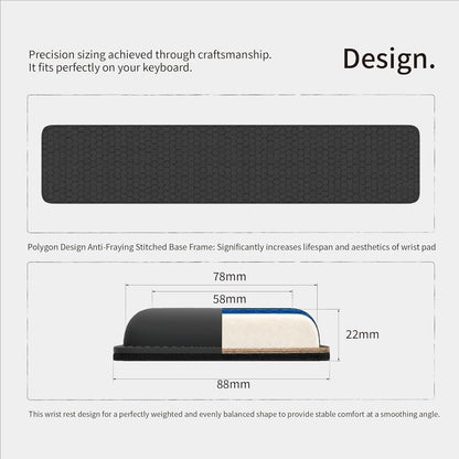 Cooling Gel Wrist Rest, 17.3-inch Length for Full-Sized Keyboard, Memory Foam Palm Rest with Non-Slip Footpad, Ergonomic Design, Stain Resistant, PC Accessory Gaming Gear (Large-Full Size)