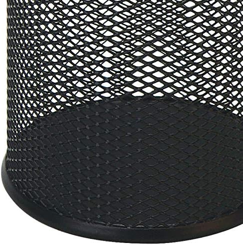 Black Pen Holder Cup for Desk, Pencil Cup Holder, Black Wire Mesh Pen Cup for Desk Office Pen Organizer