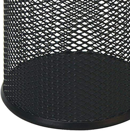 Black Pen Holder Cup for Desk, Pencil Cup Holder, Black Wire Mesh Pen Cup for Desk Office Pen Organizer