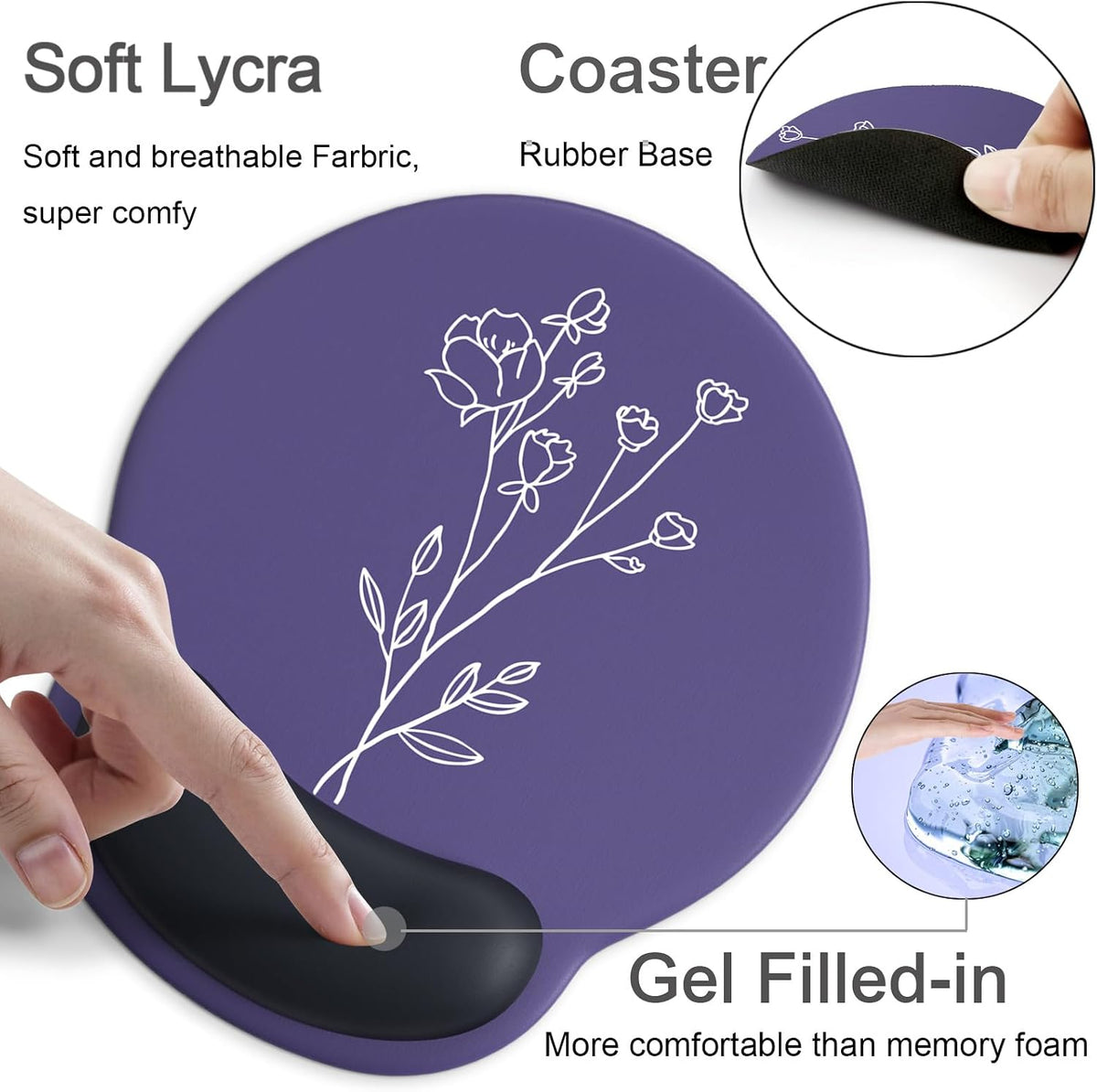 Ergonomic Mouse Pad with Wrist Rest Support,Gel Mouse Pads for Desk - Colors A