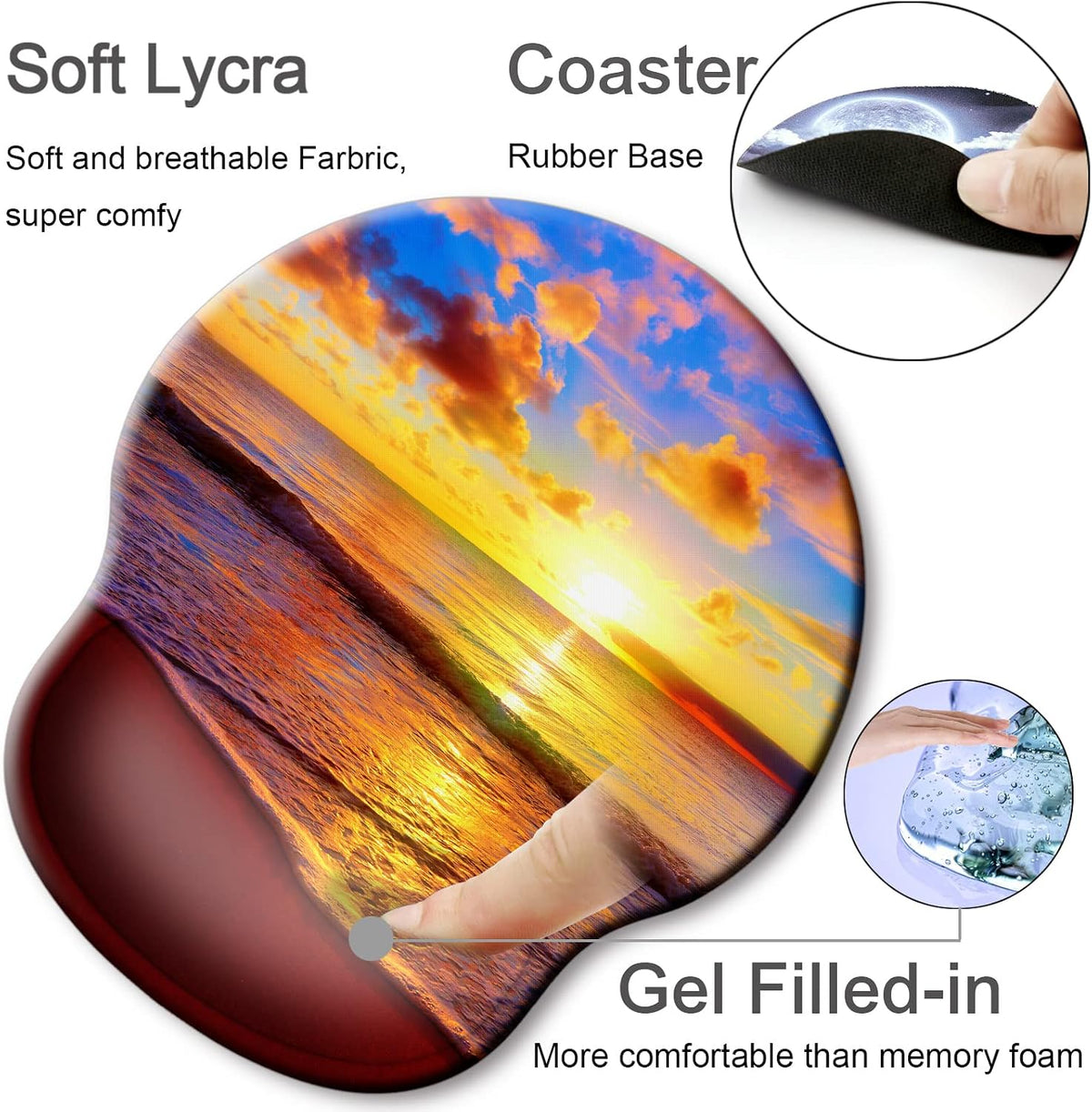 Ergonomic Mouse Pad with Wrist Rest Support,Gel Mouse Pads for Desk - Colors A