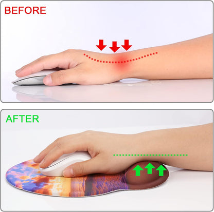 Ergonomic Mouse Pad with Wrist Rest Support,Gel Mouse Pads for Desk - Colors A