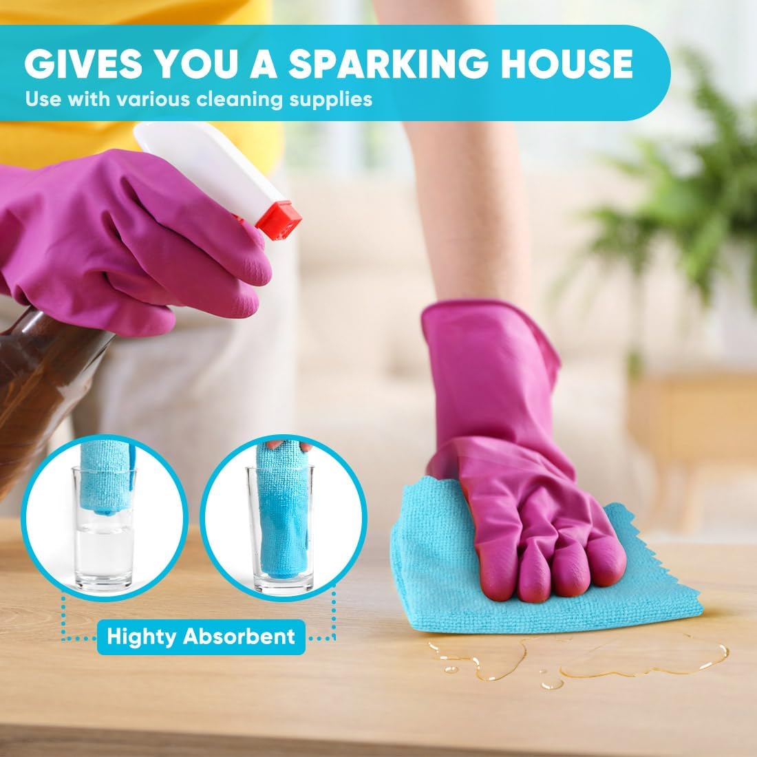 Orighty Microfiber Cleaning Cloth -, Cleaning Rags 12x11 inch