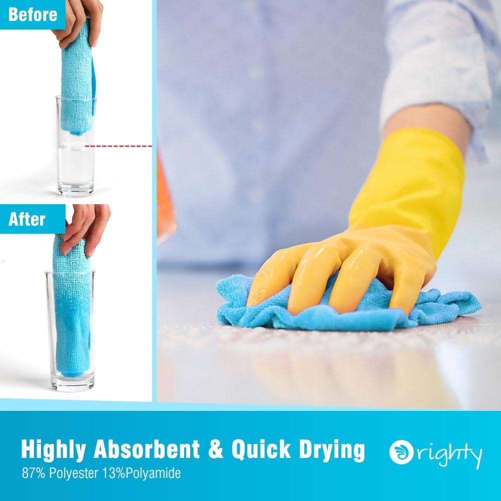 Orighty Microfiber Cleaning Cloth -, Cleaning Rags 12x11 inch