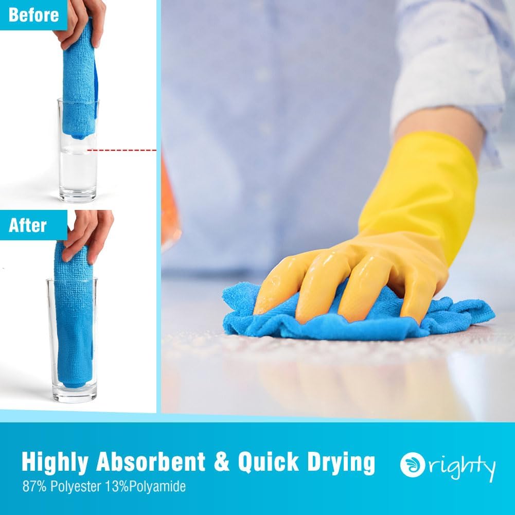 Orighty Microfiber Cleaning Cloth -, Cleaning Rags 12x11 inch