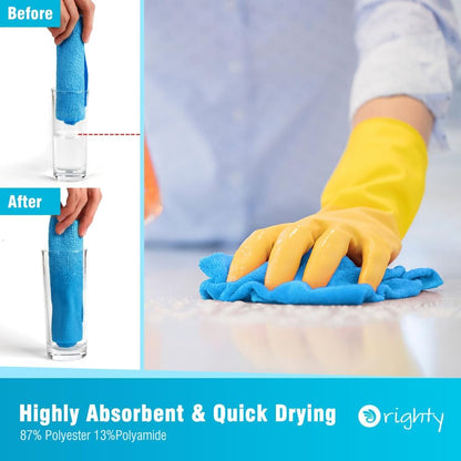 Orighty Microfiber Cleaning Cloth -, Cleaning Rags 12x11 inch