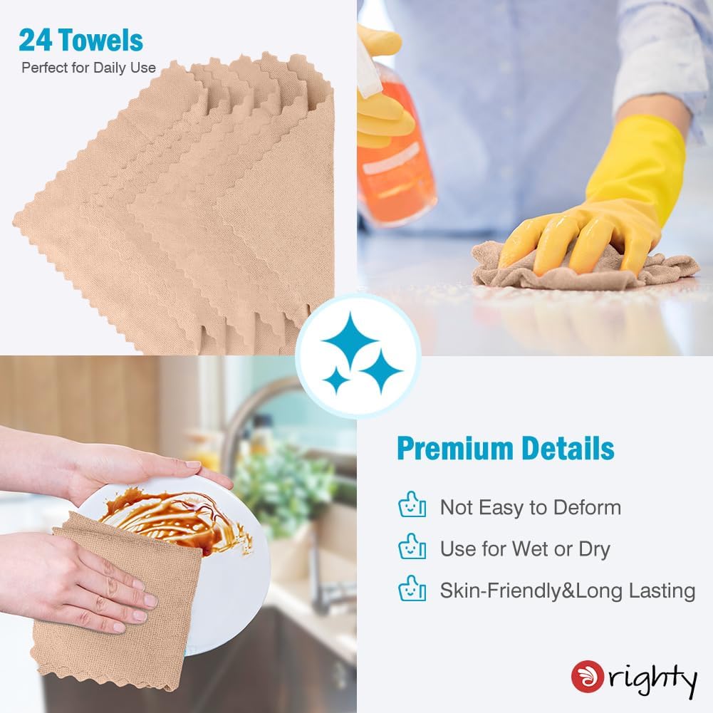 Orighty Microfiber Cleaning Cloth -, Cleaning Rags 12x11 inch