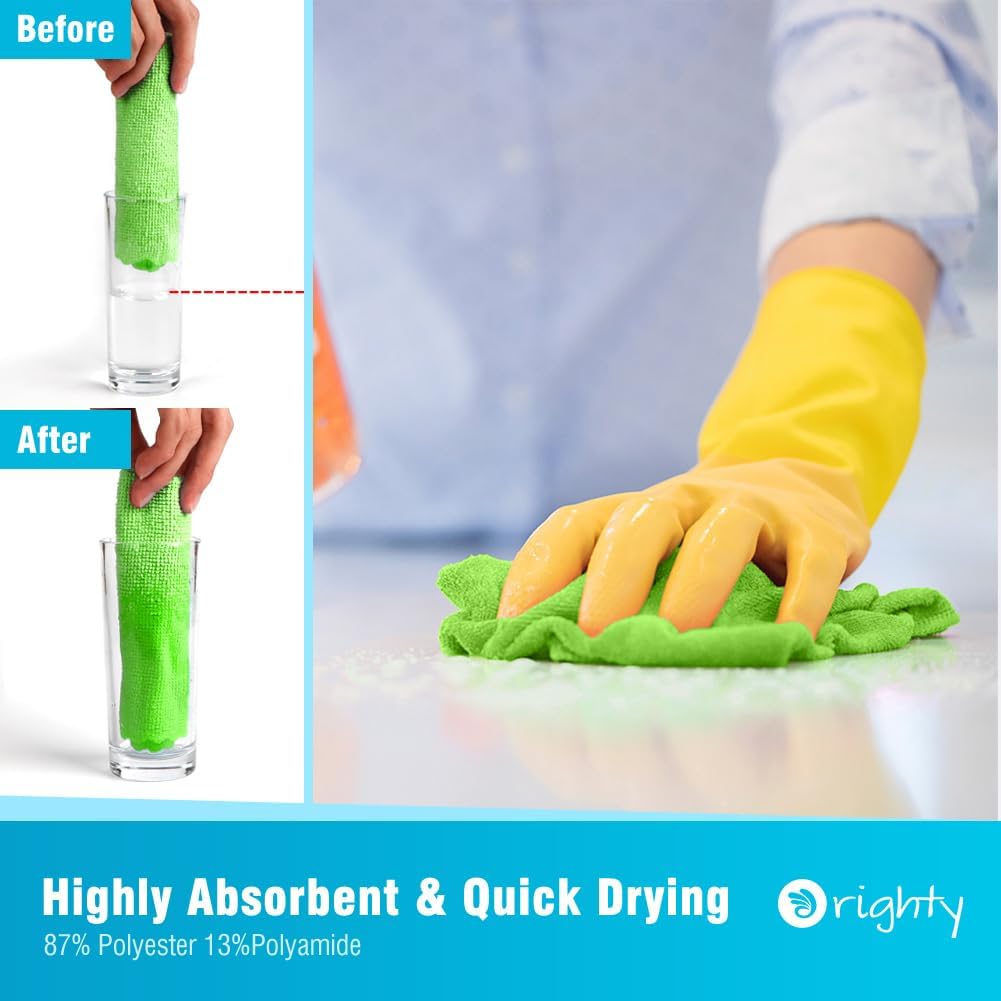 Orighty Microfiber Cleaning Cloth -, Cleaning Rags 12x11 inch