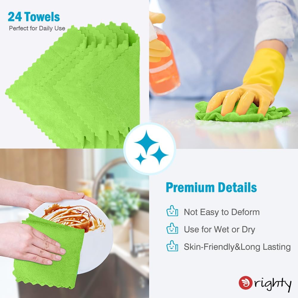 Orighty Microfiber Cleaning Cloth -, Cleaning Rags 12x11 inch