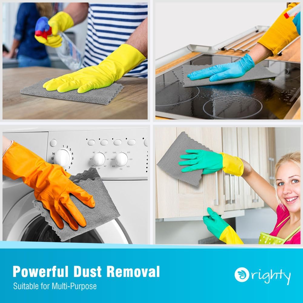Orighty Microfiber Cleaning Cloth -, Cleaning Rags 12x11 inch