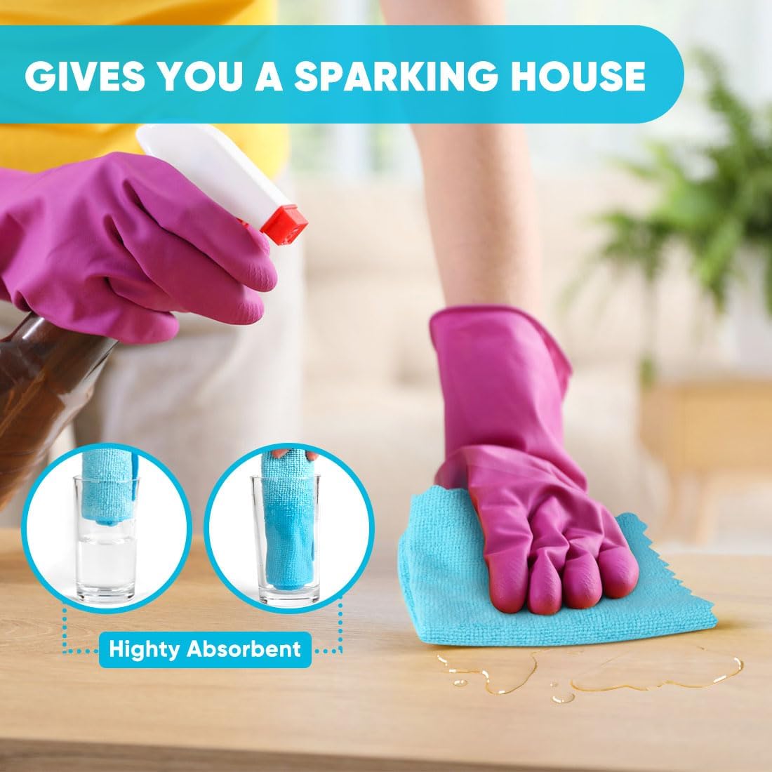 Orighty Microfiber Cleaning Cloth -, Cleaning Rags 12x11 inch