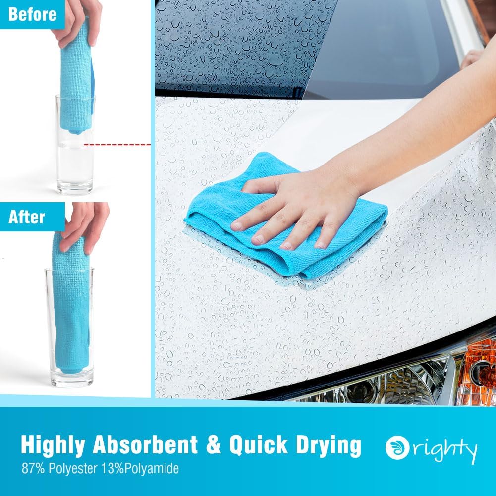 Orighty Microfiber Cleaning Cloth -, Cleaning Rags 12x11 inch