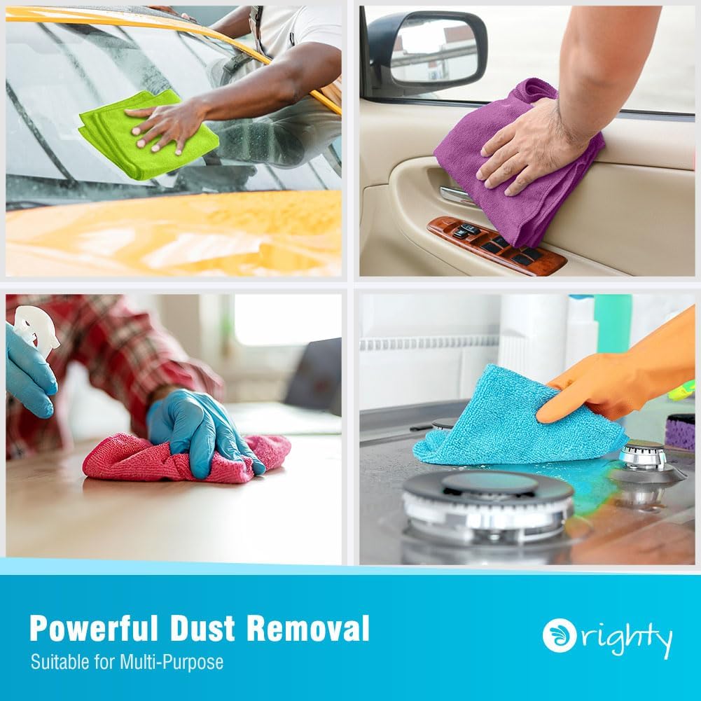 Orighty Microfiber Cleaning Cloth -, Cleaning Rags 12x11 inch