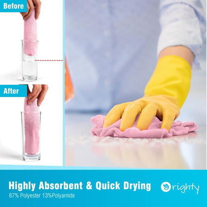 Orighty Microfiber Cleaning Cloth -, Cleaning Rags 12x11 inch