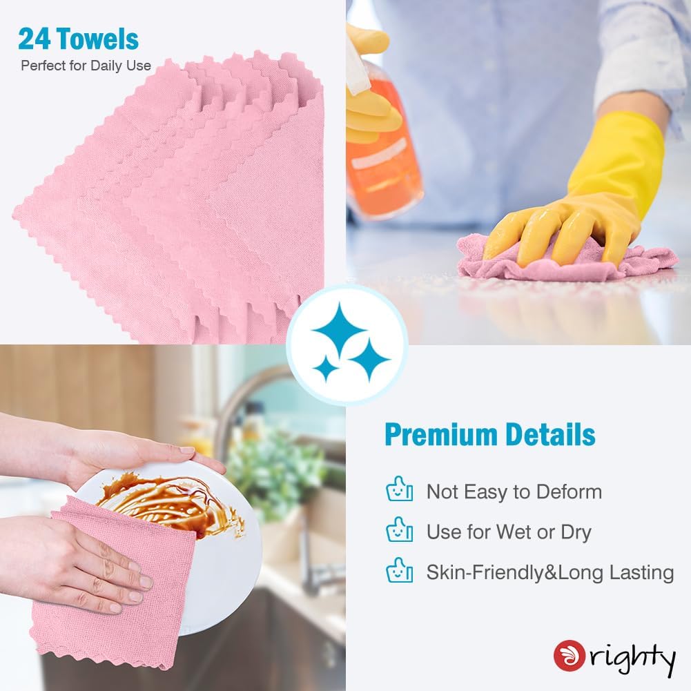 Orighty Microfiber Cleaning Cloth -, Cleaning Rags 12x11 inch