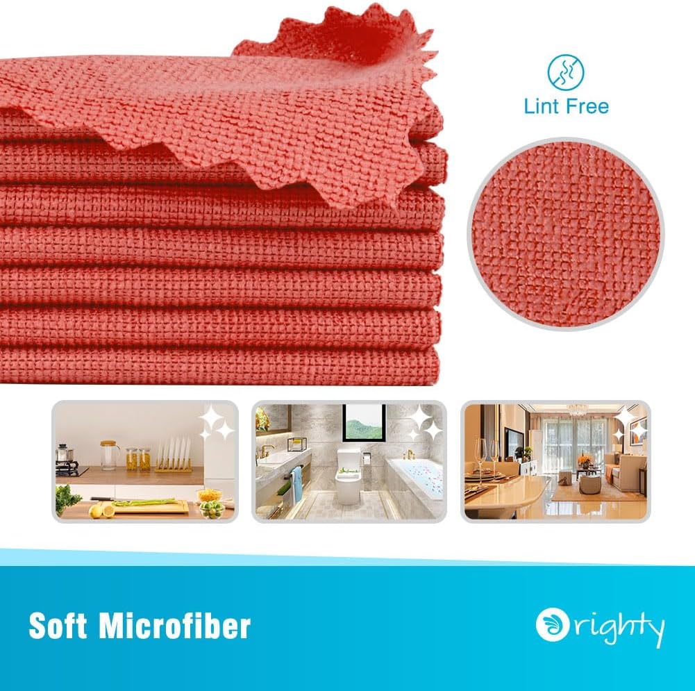 Orighty Microfiber Cleaning Cloth -, Cleaning Rags 12x11 inch