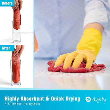 Orighty Microfiber Cleaning Cloth -, Cleaning Rags 12x11 inch