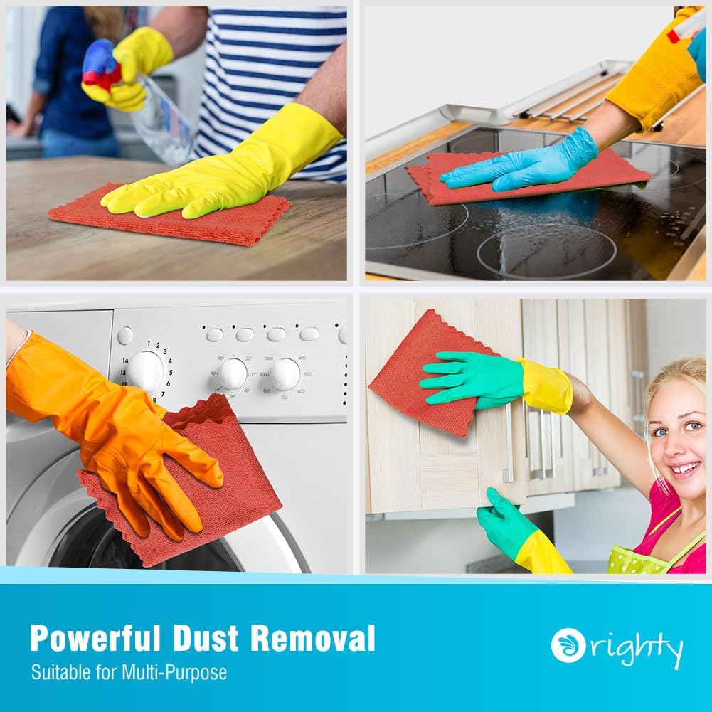 Orighty Microfiber Cleaning Cloth -, Cleaning Rags 12x11 inch