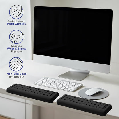 Keyboard Wrist Rest with Edge Protector - 11.8 Inch 2 Pack L Shaped Desk Pad