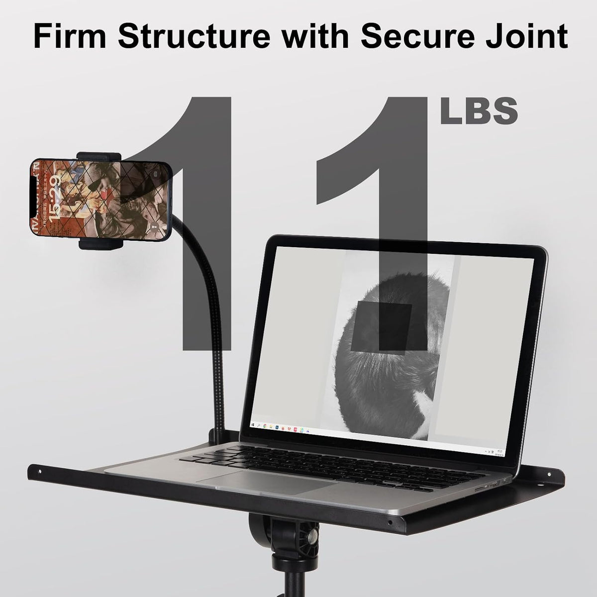 Laptop Tripod on Wheels with 2 Shelves
