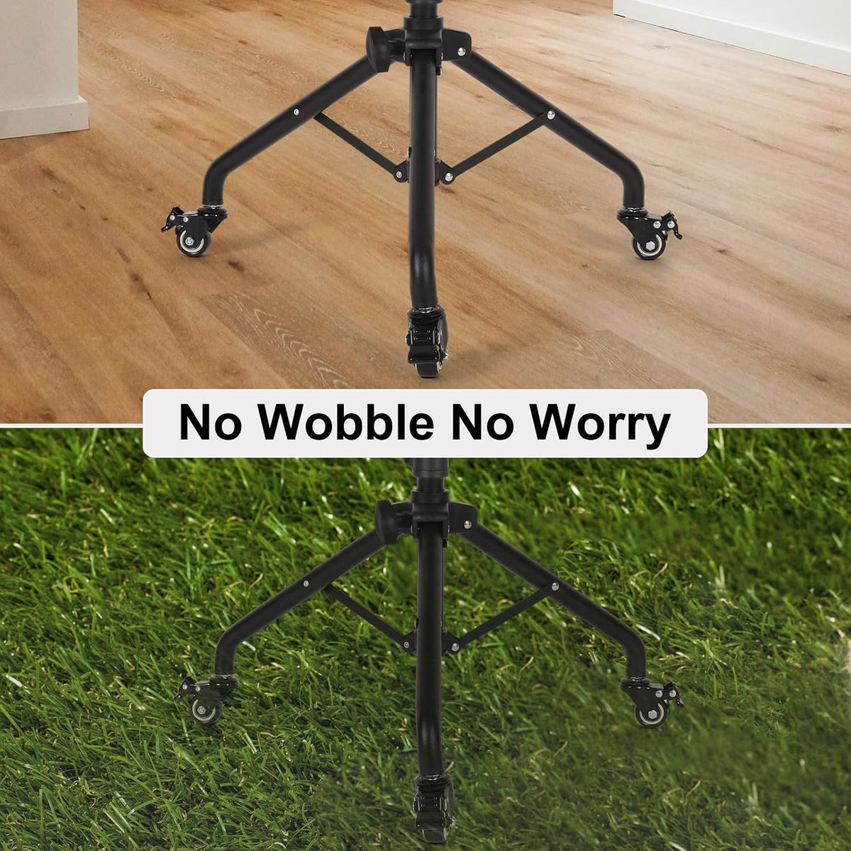 Laptop Tripod on Wheels with 2 Shelves