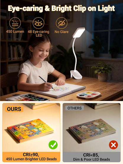 45 Lighting Modes Rechargeable Desk Lamp with Clamp