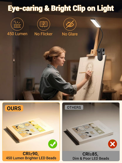 45 Lighting Modes Rechargeable Desk Lamp with Clamp