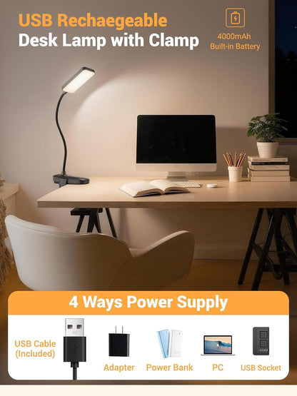 45 Lighting Modes Rechargeable Desk Lamp with Clamp