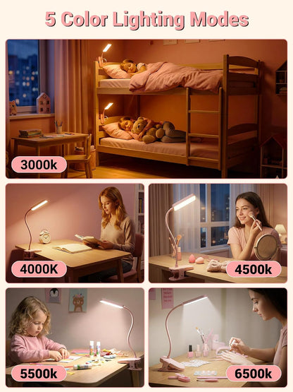 45 Lighting Modes Rechargeable Desk Lamp with Clamp