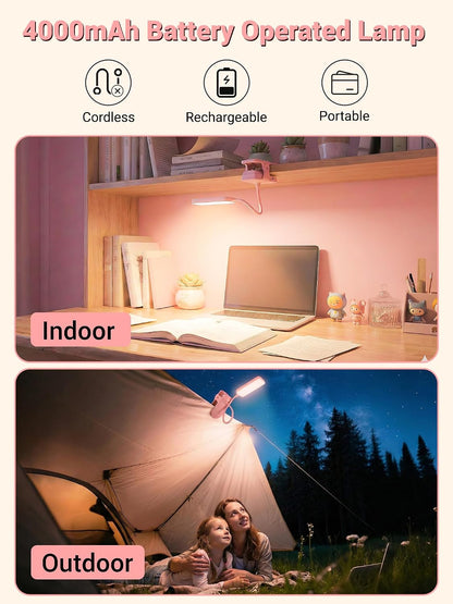 45 Lighting Modes Rechargeable Desk Lamp with Clamp
