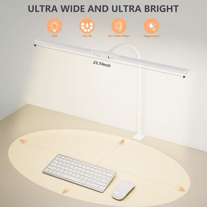 LED Desk Lamp for Office Home, Adjustable Flexible Eye-Caring Desk Light with,5 Modes 10 Brightness Adjustment, USB Adapter Desk Lamp with Clamp-MINI-B