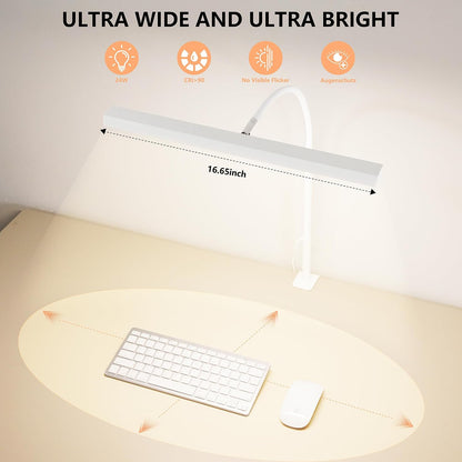 LED Desk Lamp for Office Home, Adjustable Flexible Eye-Caring Desk Light with,5 Modes 10 Brightness Adjustment, USB Adapter Desk Lamp with Clamp-MINI-B