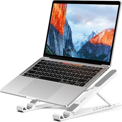 LS01 Pro Ergonomic Laptop Stand, Plastic Laptop Riser, Portable and Adjustable Notebook Computer Holder Compatible with 10-14" Laptops (Black)