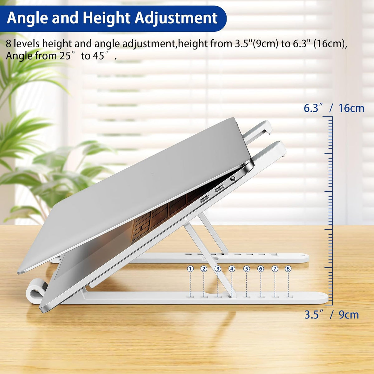 LS01 Pro Ergonomic Laptop Stand, Plastic Laptop Riser, Portable and Adjustable Notebook Computer Holder Compatible with 10-14" Laptops (Black)